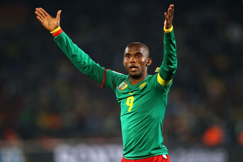 Samuel Eto'o in action for Cameroon